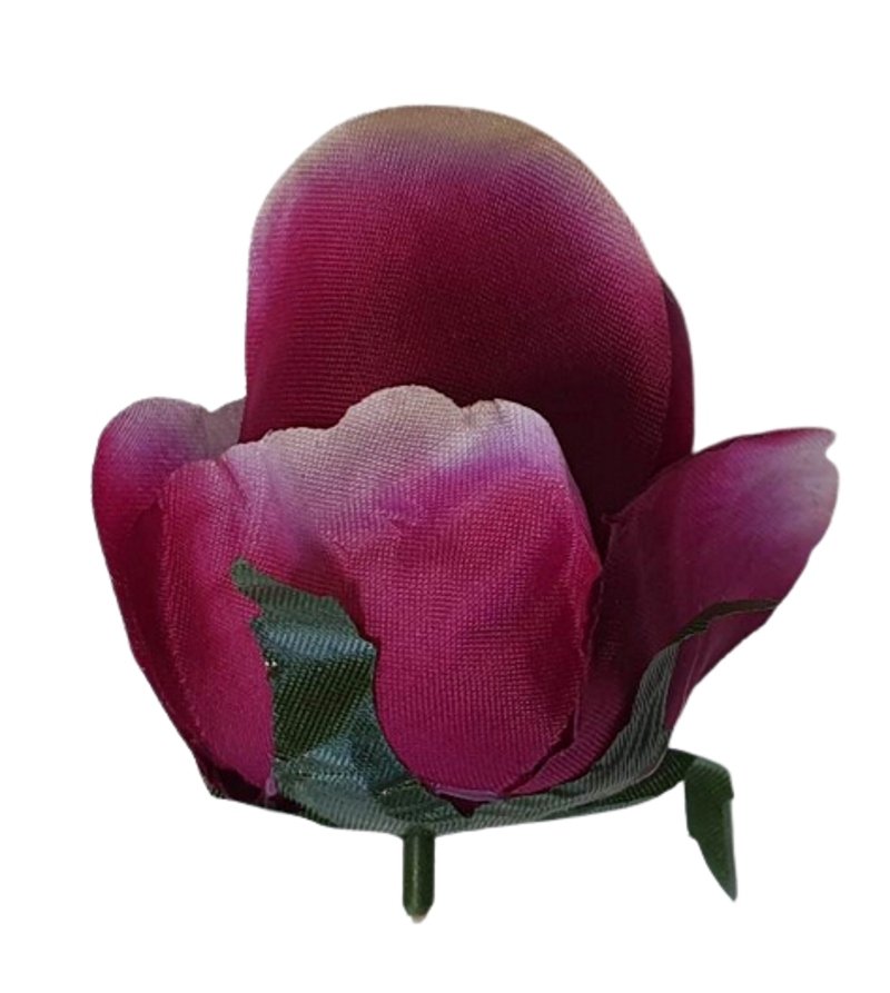 RÓŻA WYROBOWA CIEMNY AMARANT 8X6CM 12 SZT