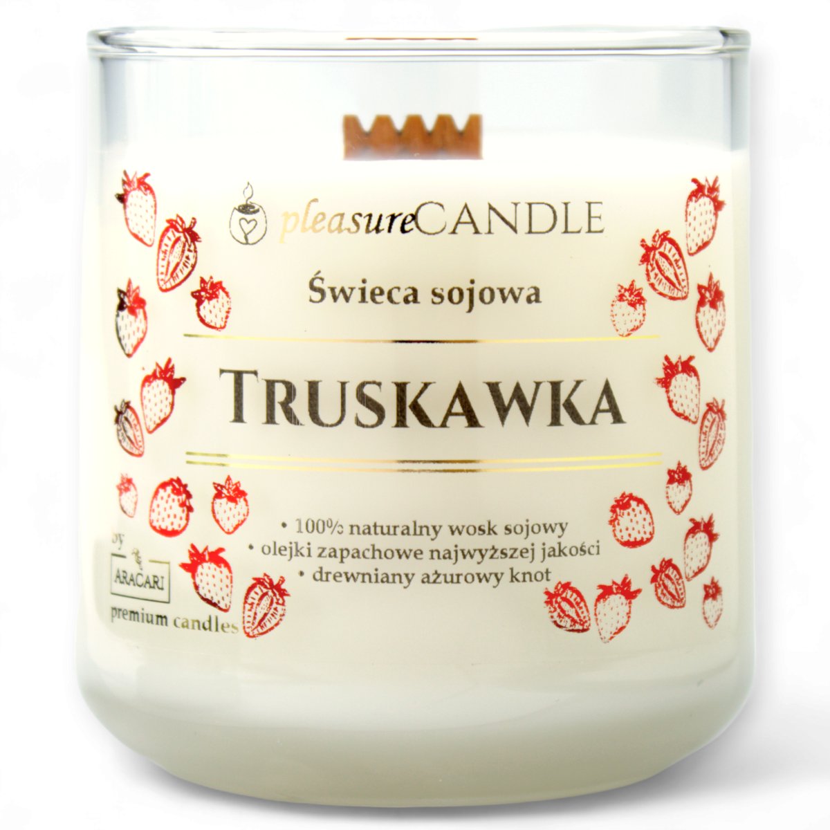 TRUSKAWKA - Sojowa świeca zapachowa pleasureCANDLE