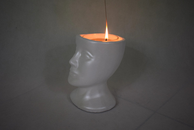 Lampa olejowa,świecznik-głowa