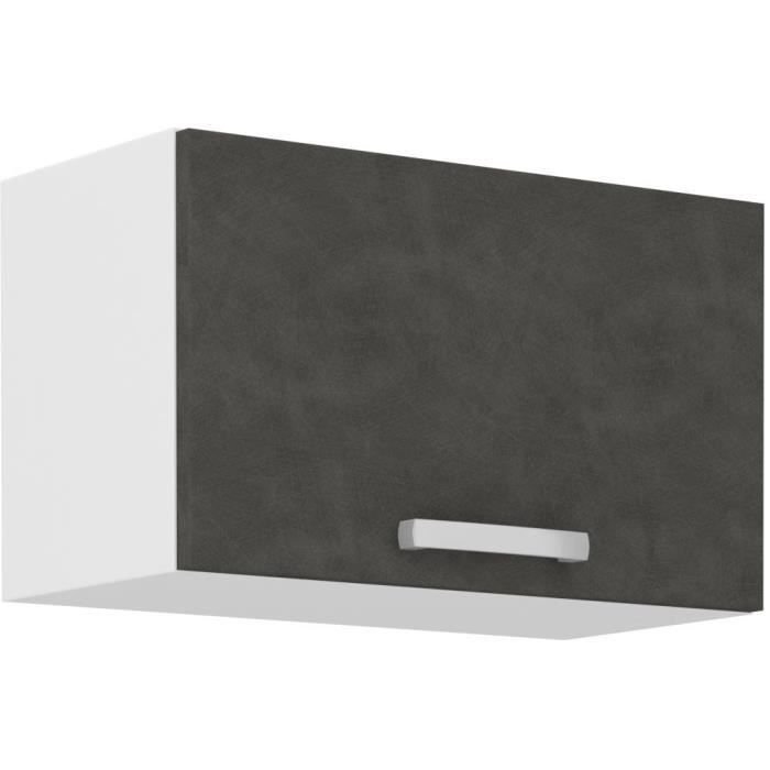 Szafka okapowa z drzwiami uchylnymi - Matowy szary - L 60 x 31,6 x H 36 cm - LASSEN