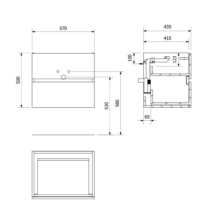 Sapho Odetta Szafka podumywalkowa 57x43,5x50 cm dąb alabama DT060-2222 - odbiór osobisty: Kraków, Warszawa