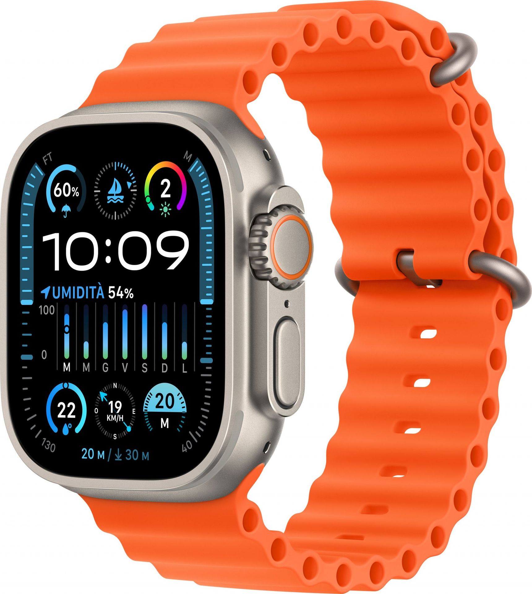 Apple Watch Ultra 2 GPS + Cellular 49mm Tytan Ocean Pomarańczowy