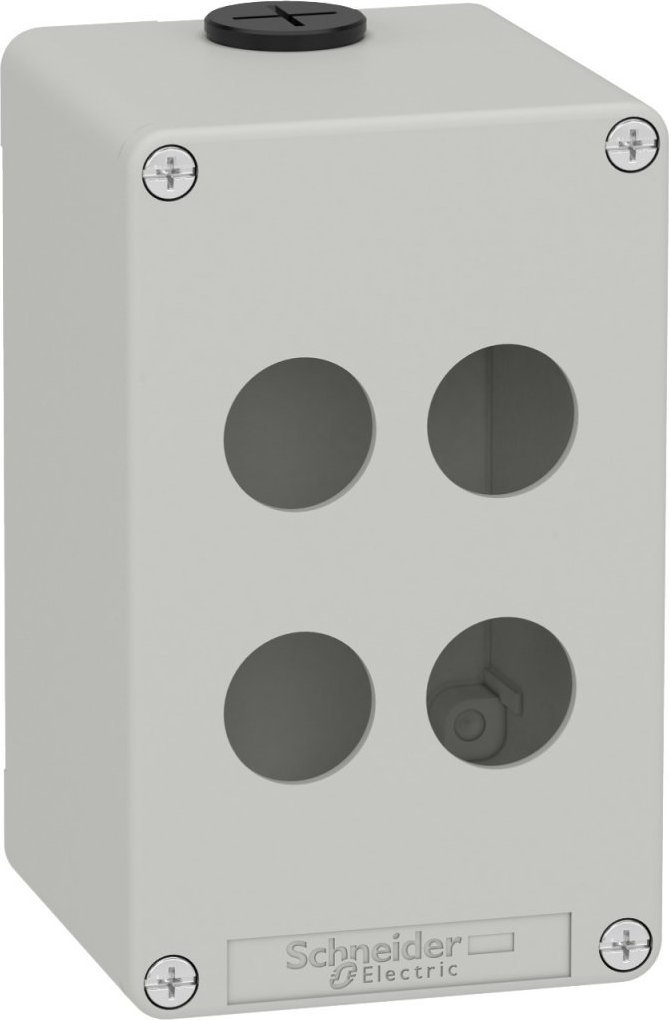 Schneider Electric Harmony XAP Kaseta sterownicza pusta szara 4 otwory XAPD2504 XAPD2504