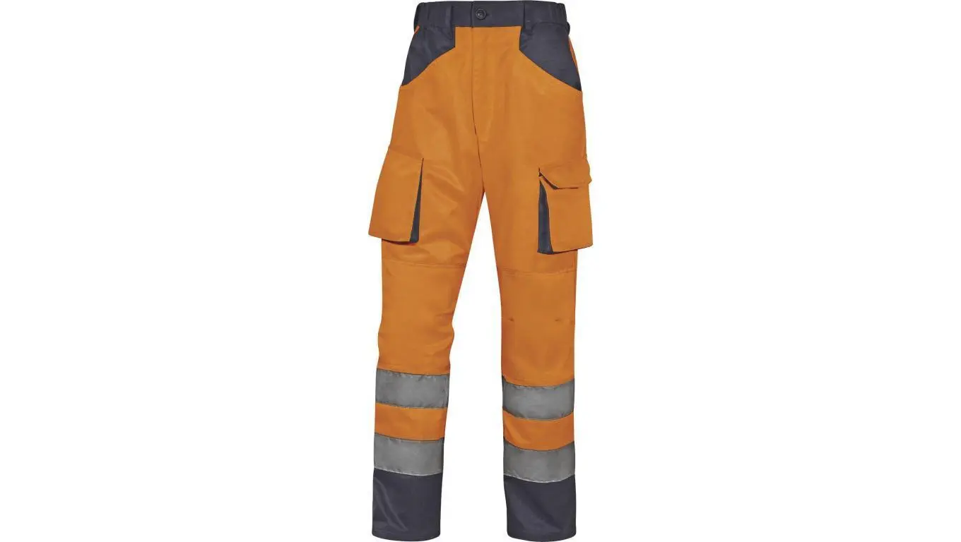 Delta Plus Ostrzegawcze Spodnie robocze mach2 z bawełny i Poliestru kolor pomarańczowo-szary rozmiar XXL M2PHVOGXX M2PHVOGXX