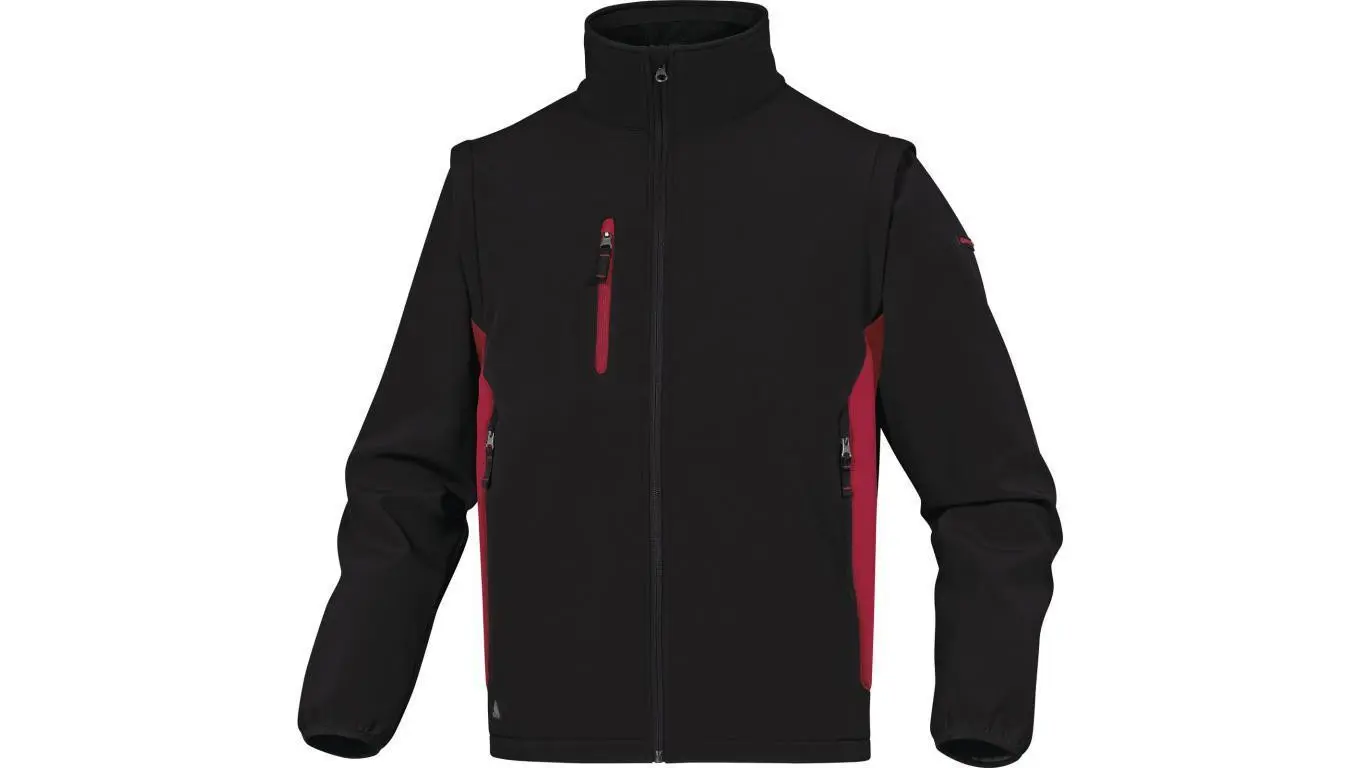 Delta Plus Kurtka Softshell 96% poliester 4% Elastan. Odpinane Rękawy kolor czarno-czerwony rozmiar XL MYSE2NRXG MYSE2NRXG