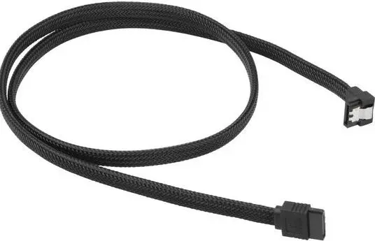 Sharkoon SATA III Kabel kątowy z oplotem - czarny - 75 cm (RIBC3032)