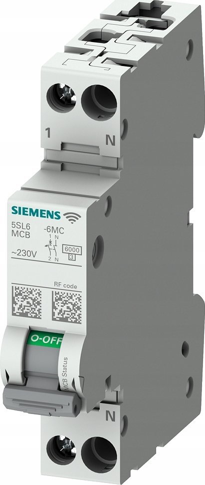 Siemens Wyłącznik nadmiarowoprądowy z pomiarem i komunikacją SENTRONcom WIFI AC 230V 6KA 1+N charakterystyka B 32A TRMS 5SL6032-6MC