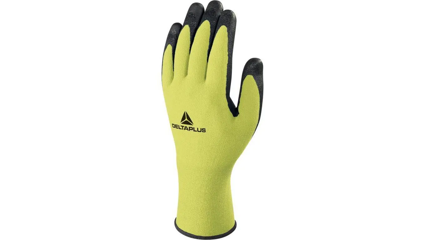 Delta Plus Rękawica dziana z Poliamid/Spandex, Strona Chwytna Powlekana Pianką Nitrylową/Tpu kolor żółty 8 VV734JA08 VV734JA08