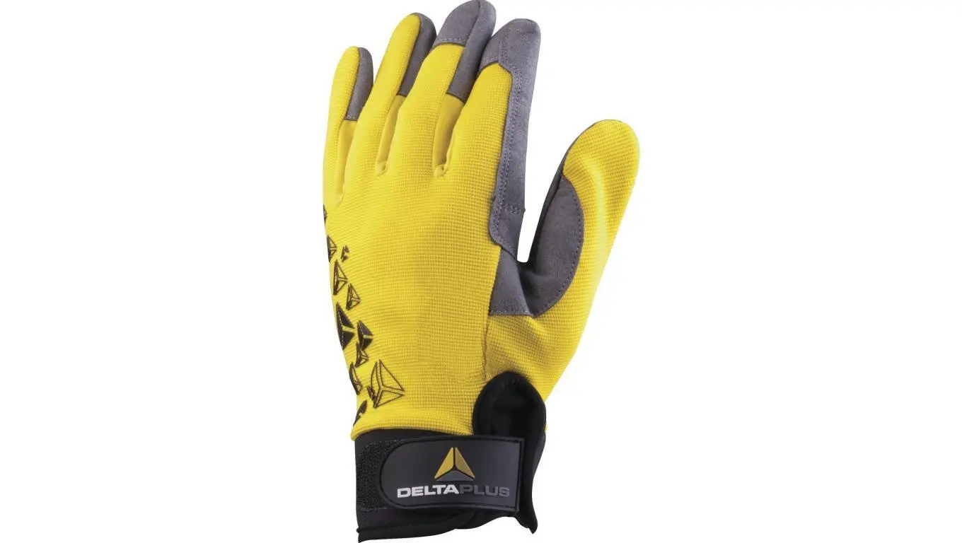 Delta Plus Rękawice strona grzbietowa z poliestru elastanu strona chwytna z poliamidu kolor żółty rozmiar 7 MAINVV901JA07 VV901JA07