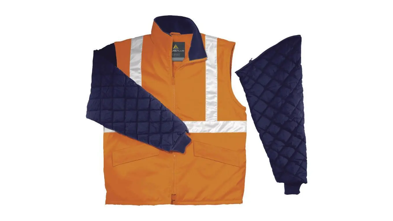 Delta Plus Bluza ocieplana ostrzegawcza z odpinanymi rękawami z poliestru bawełny kolor pomarańczowy fluo rozmiar XXL CORP FREEWHVORXX FREEWHVORXX