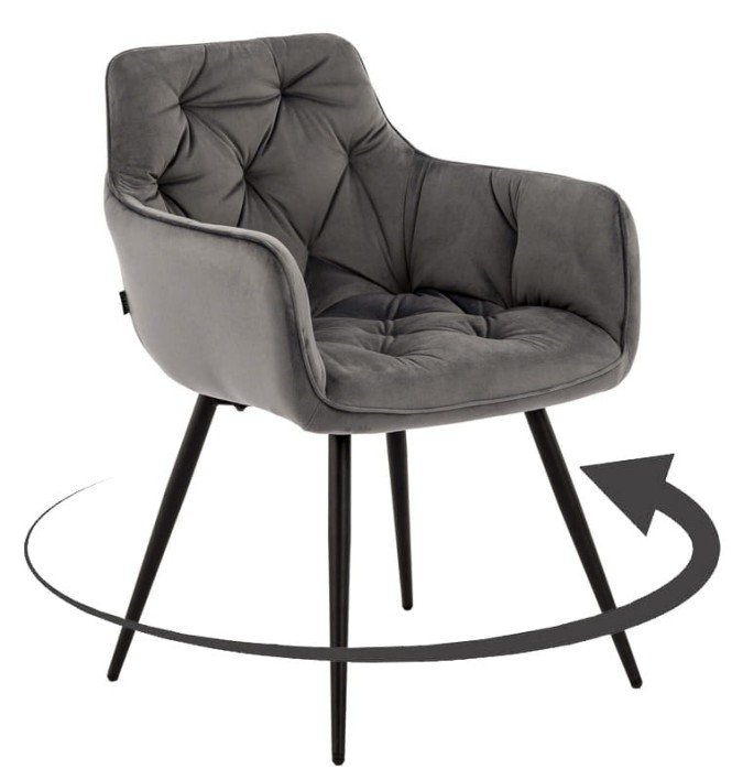 Krzesło obrotowe DC0084-3 welur szare