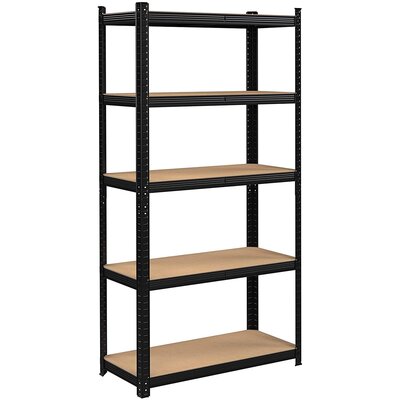 Regał magazynowy 5 poziomów czarny 180x90x40 nośność 875 kg