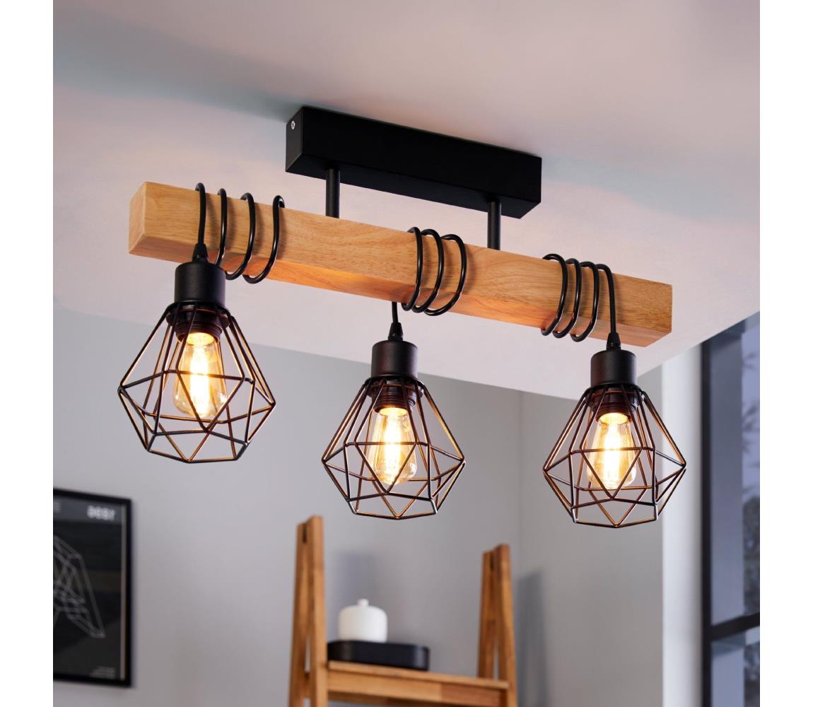 Eglo 44074 - Żyrandol natynkowy TOWNSHEND 3xE27/60W/230V - FSC certyfikowano