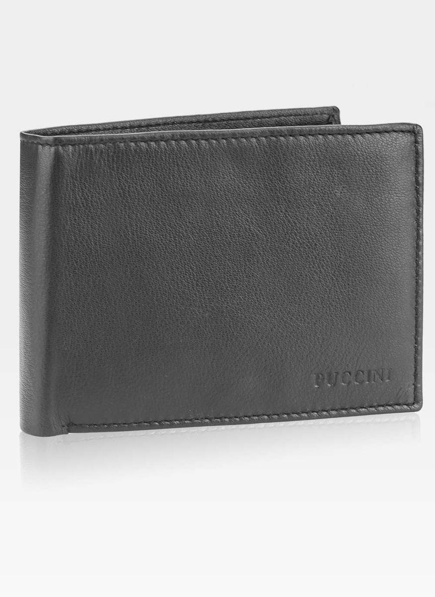 Portfel Męski Skórzany Puccini Czarny Ochrona RFID
