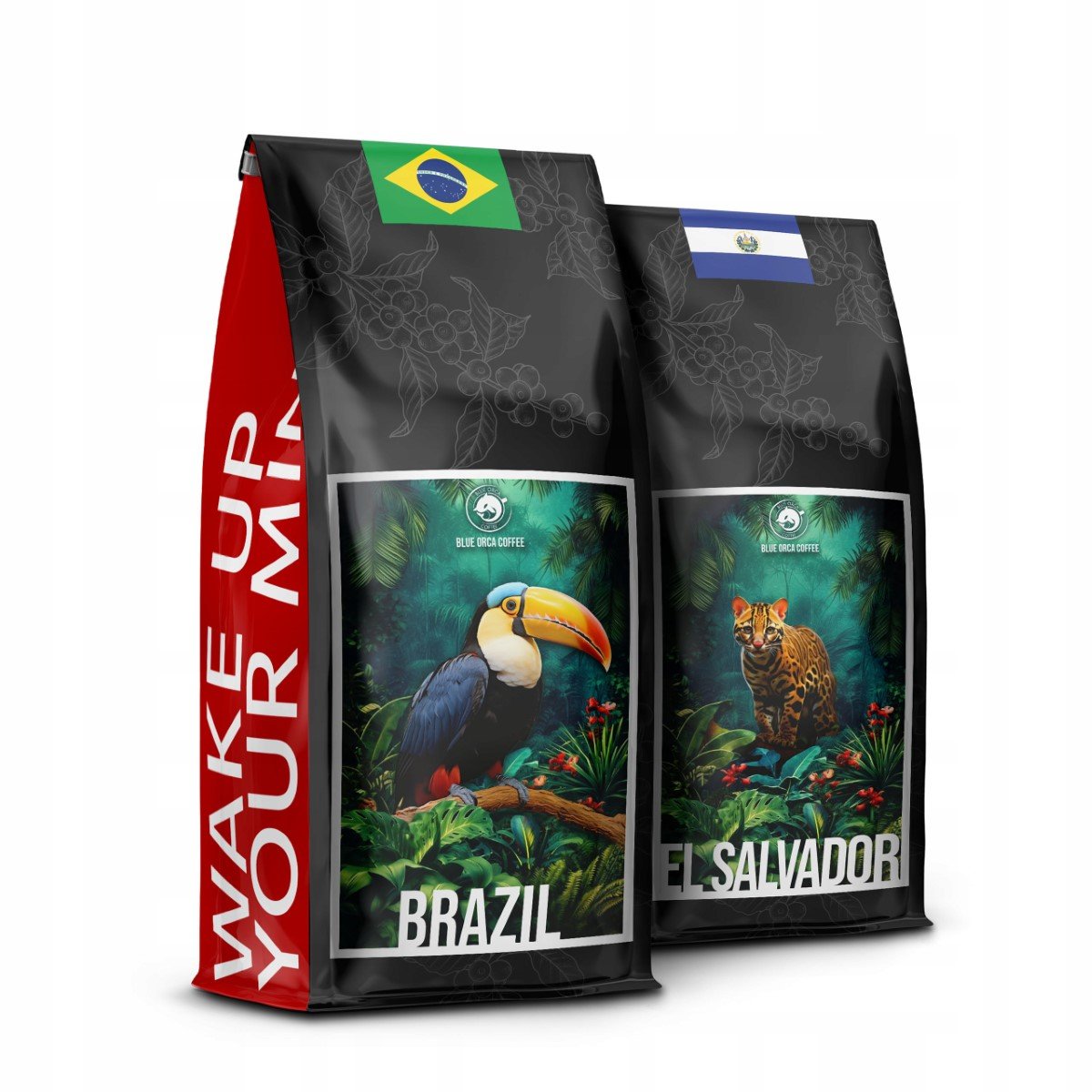 Kawa Ziarnista 2X1Kg Brazil+Salvador 100%Arabica - Świeżo Palona -Blue Orca