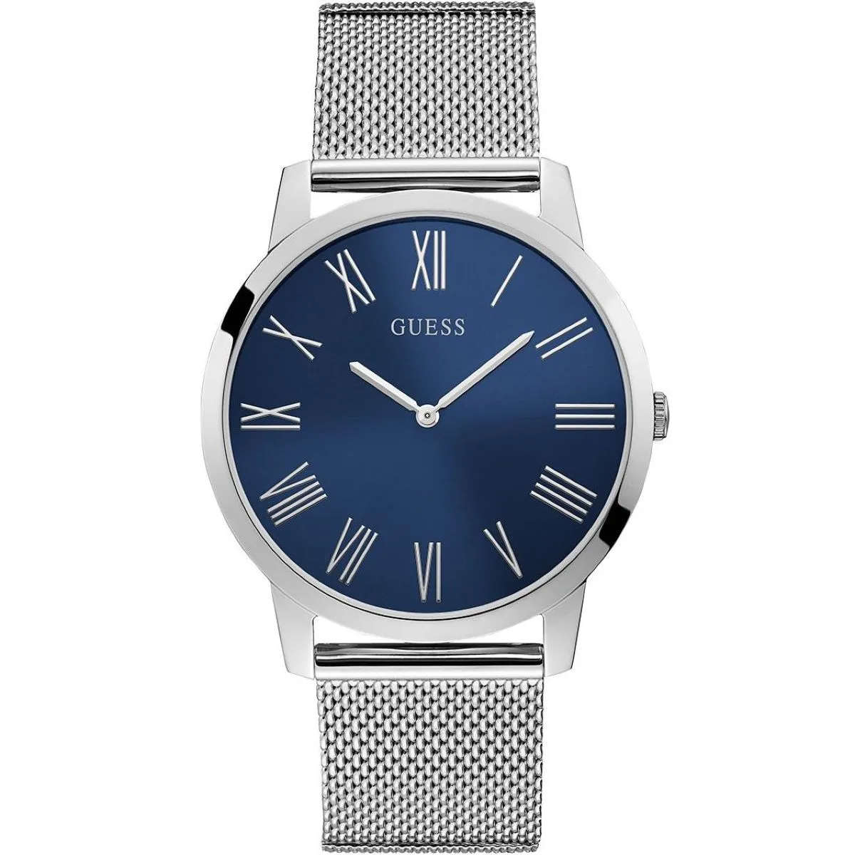 Guess Richmond zegarek męski srebrny z granatową tarczą GW0074G2