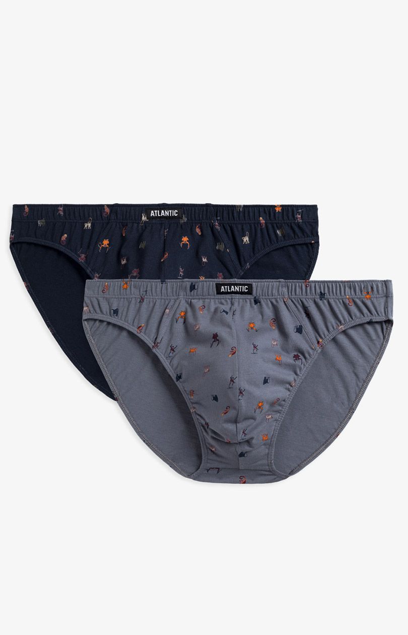 2-pack Slipy męskie sport Monkey 2MP-003-SZA/GRA, Kolor multicolour, Rozmiar 2XL, ATLANTIC - Intymna