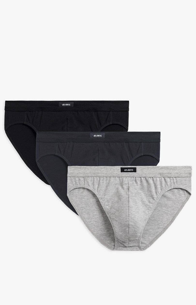 3-pack Slipy męskie classic 3MP-163-CZA/GRF/SZM, Kolor multicolour, Rozmiar L, ATLANTIC - Intymna
