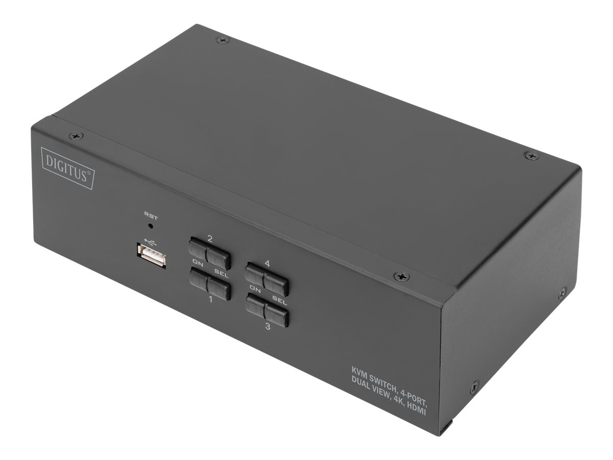 DIGITUS - Przełącznik KVM/audio/USB - 4 porty