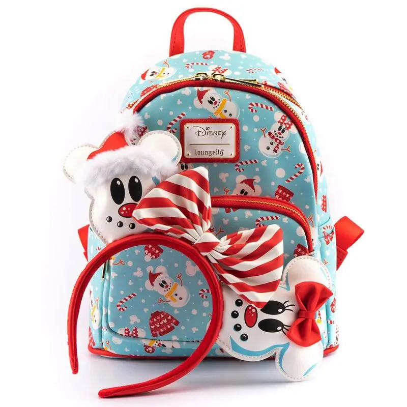 Loungefly Disney Snowman Mickey Minnie plecak z pałąkiem 26cm