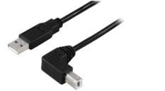 MicroConnect USB-A 2.0 do USB-B pod kątem 90 stopni 10 m M-M USB B męski kątowy kabel Hi-Speed