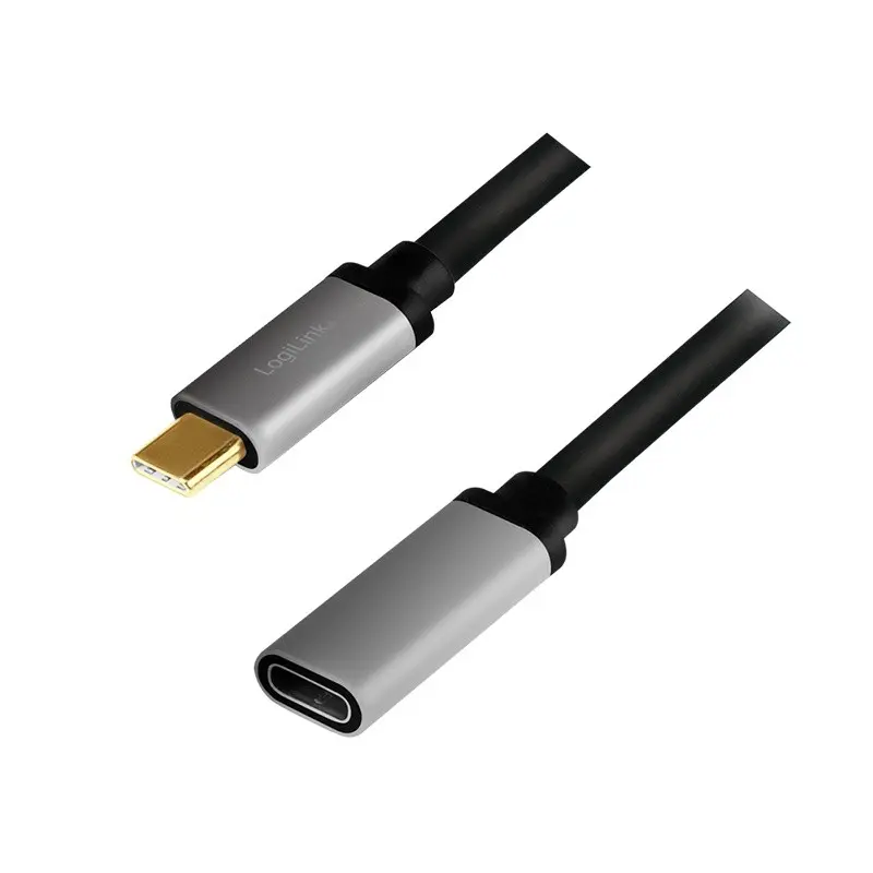 Kabel USB LogiLink USB-C - USB-C 0.5 m Czarno-szary (CUA0105)