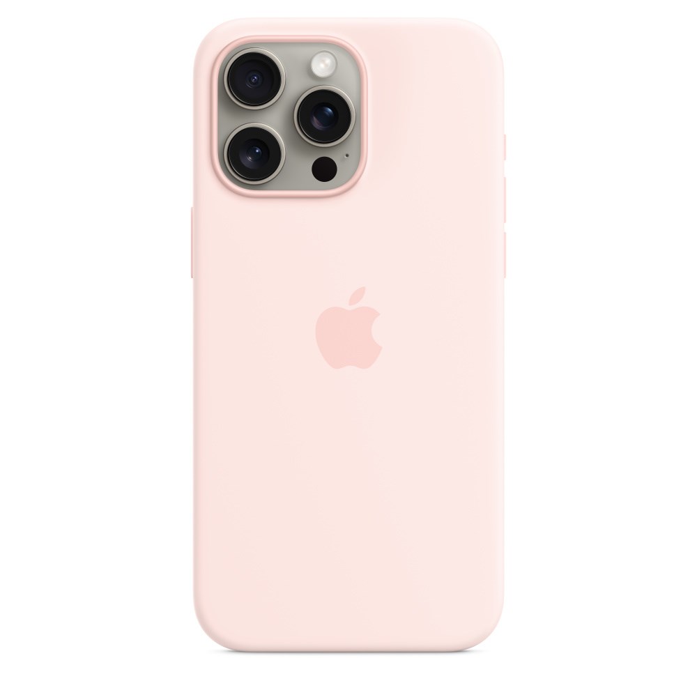 Etui silikonowe z MagSafe do iPhonea 15 Pro Max - jasnorowe