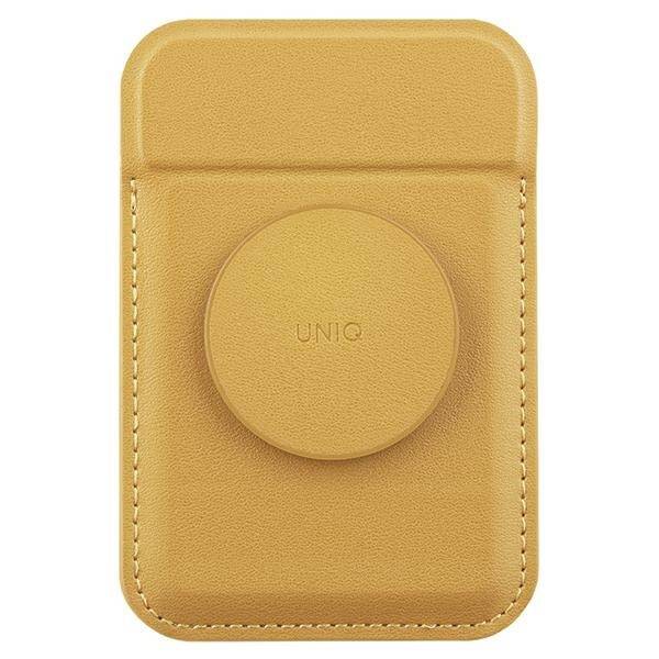 UNIQ Flixa magnetyczny portfel na karty z podpórką żółty/canary yellow MagSafe
