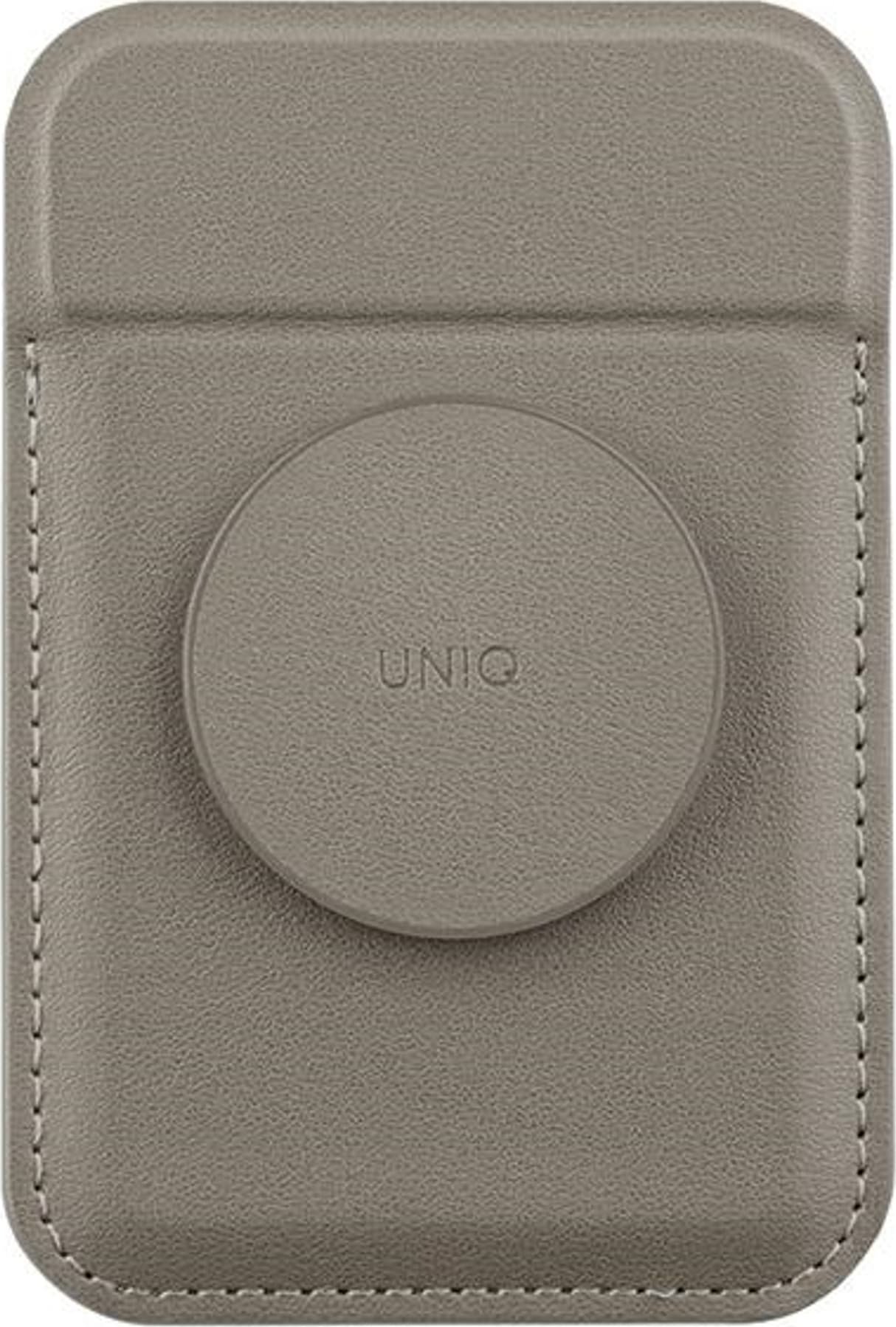 UNIQ Flixa magnetyczny portfel na karty z podpórką szary/flint grey MagSafe