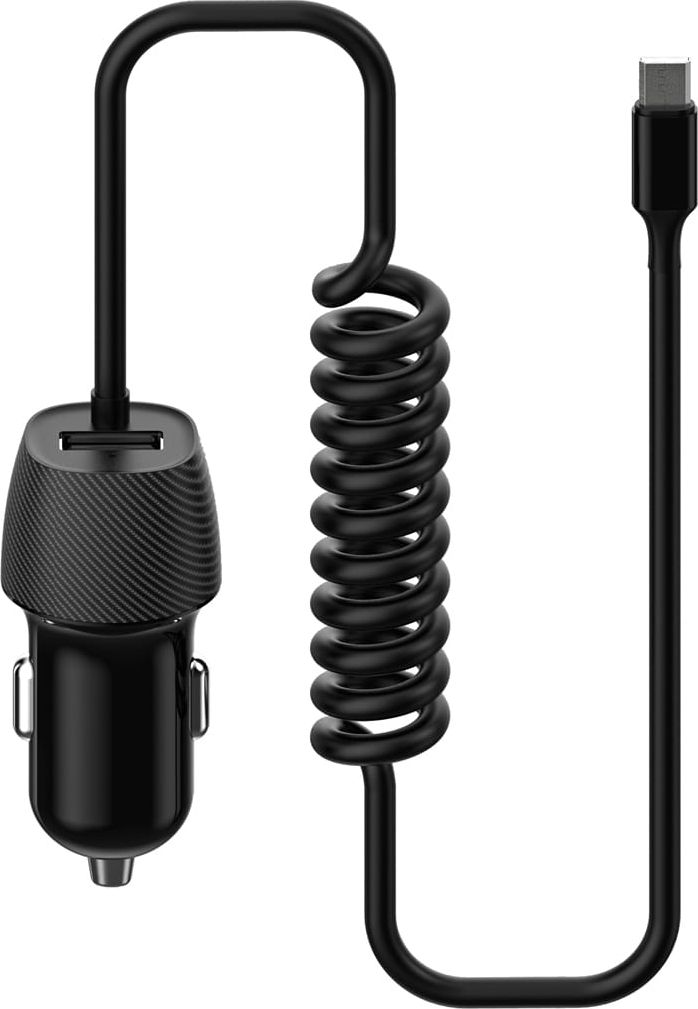 PLATINET CAR CHARGER ŁADOWARKA SAMOCHODOWA SPIRAL 3.4A USBA + MICRO USB CABLE KABEL [45485]