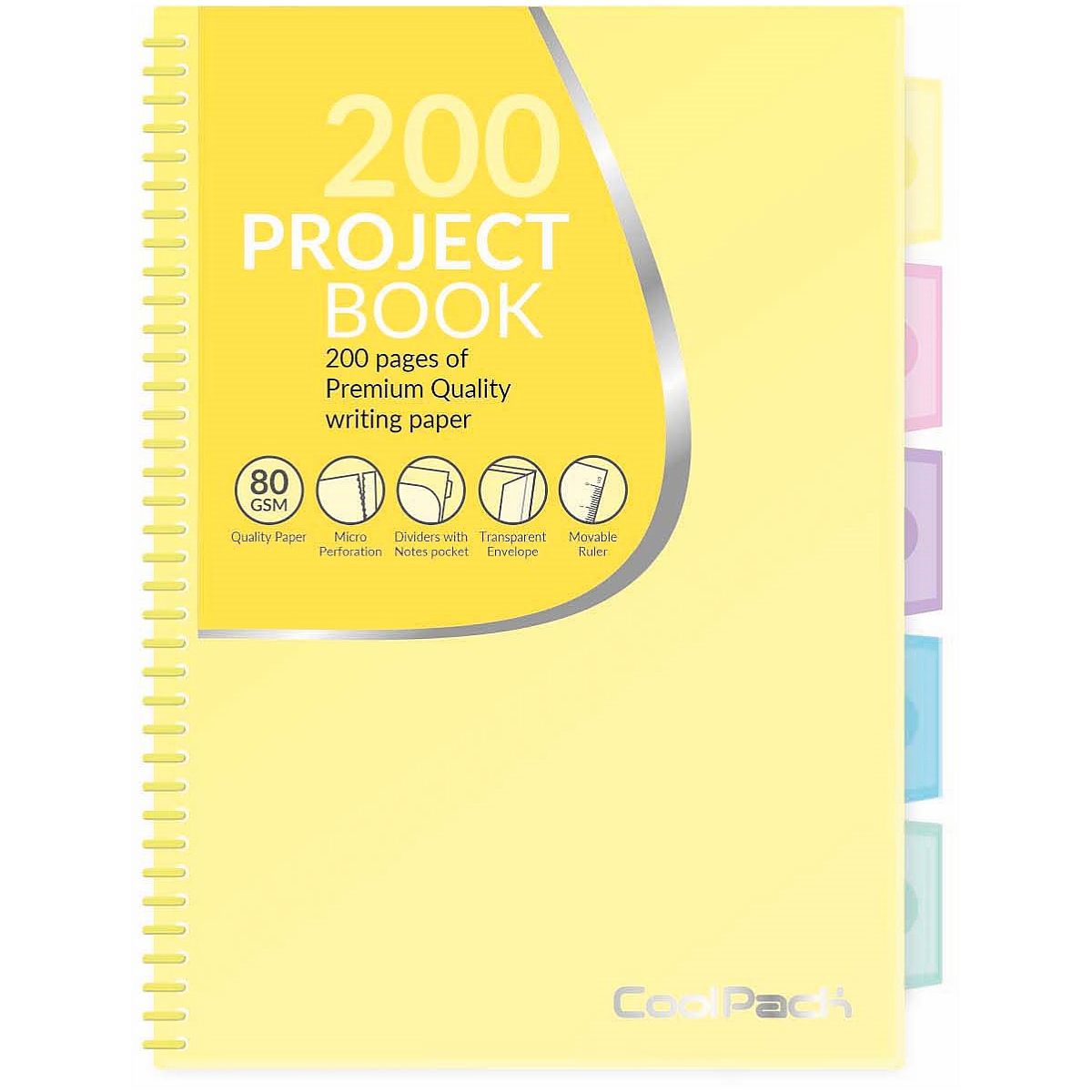 Kołozeszyt B5 100k PP Pastel żółty CoolPack 81360