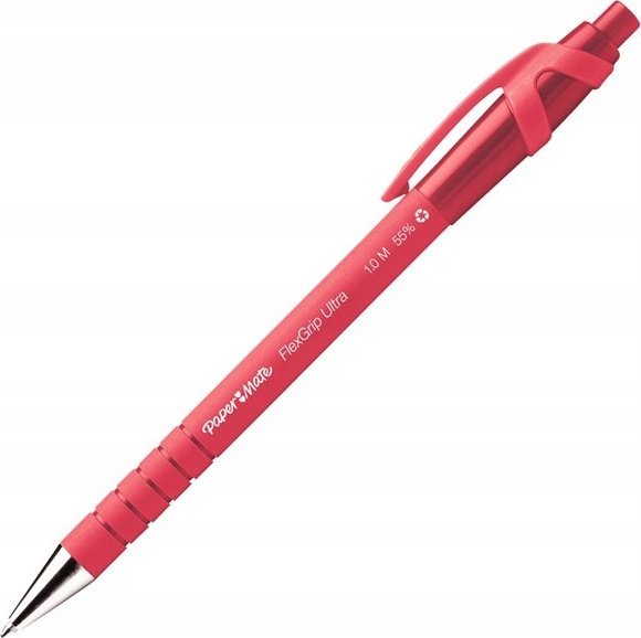 Długopis PAPER MATE Flexgrip Ultra RT M czerwony, 12 sztuk
