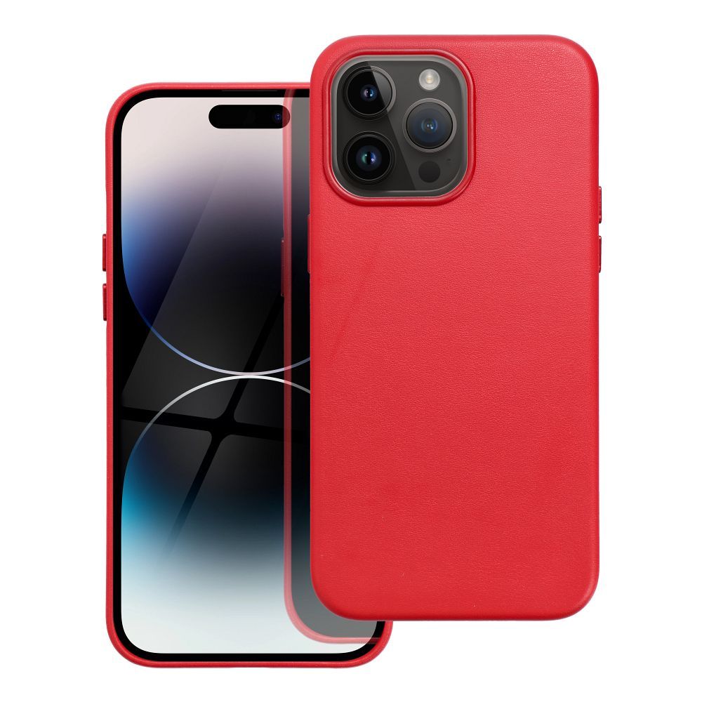 Skrzany pokrowiec na magSafe do IPHONE 15 PRO MAX czerwony