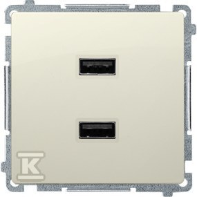 Kontakt Simon Simon Basic Ładowarka 2 x USB (moduł), 2.1 A, 5V DC, 230V beż BMC2USB.01/12/B BMC2USB.01/12/B