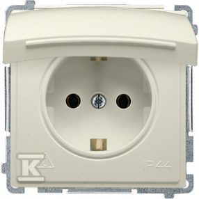 Kontakt Simon KONTAKT_SIMON Gniazdo pojedyncze bryzgoszczelne IP44 Schuko BASIC Beżowy BMGSZ1BZ.01/12