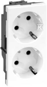 Kontakt Simon KONTAKT_SIMON Gniazdo podwójne S500 Schuko 2x230V 16A bez sygnalizacji nożowe czysta biel 50000432-030