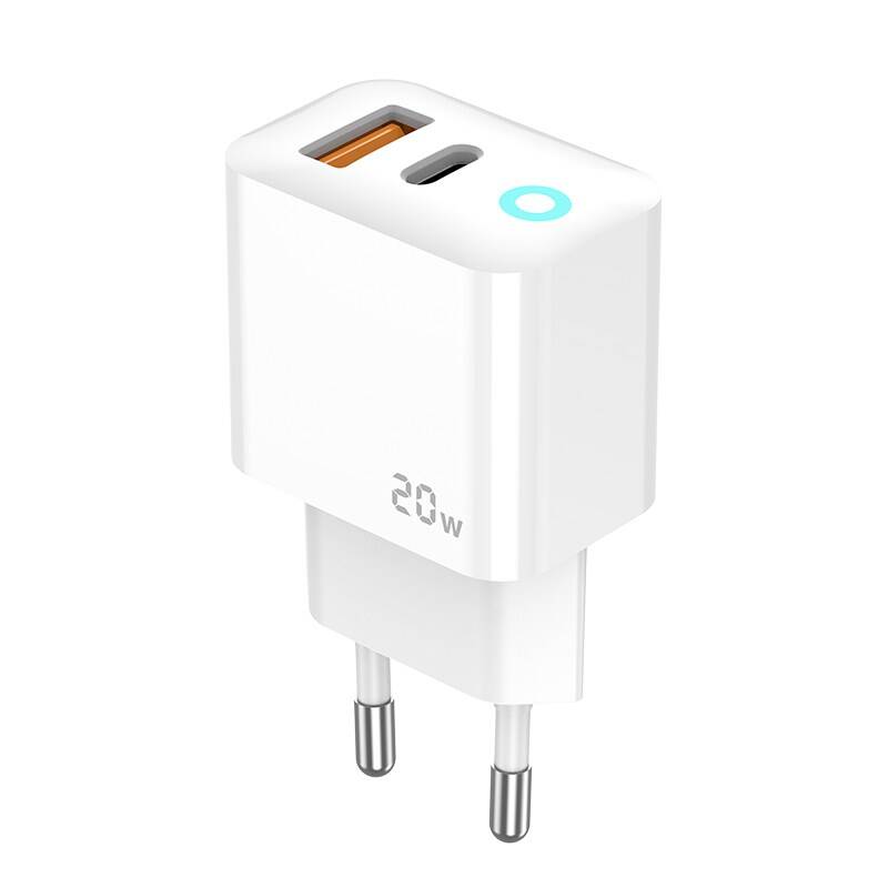 JELLICO ładowarka sieciowa EU11 PD 20W 1xUSB-C + 1xUSB QC3.0 Biały