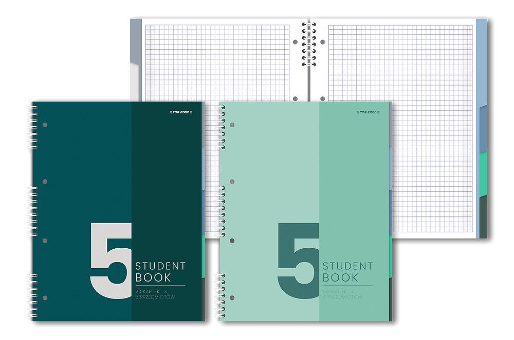 Koozeszyt (koobrulion) STUDENTBOOK 5 przdmiotw A5 100k. 70g krata Top 2000 (400179524)