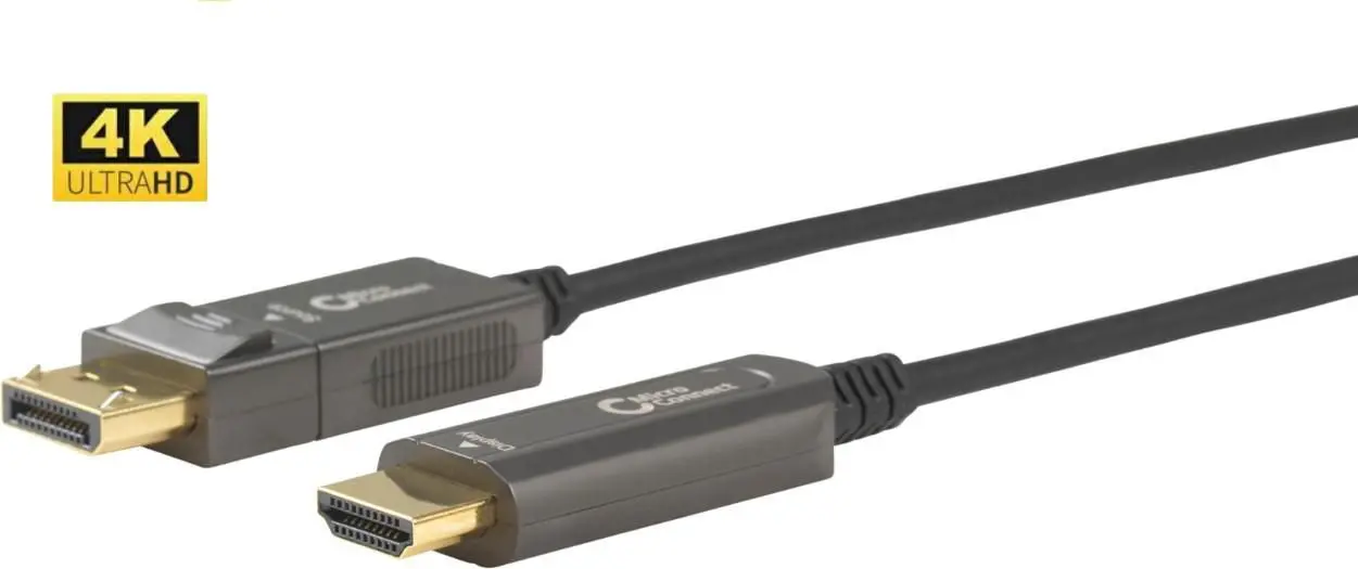 MicroConnect Premium Optic DP - kabel HDMI 30 m, DP 1.4 - Obsługa HDMI 2.0 4K 60 Hz, 18 Gb/s, YUV 4:4: 4, EDID/HDCP2.4