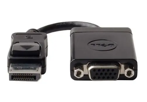 Adapter Dell Display Port na VGA R74C3, 1 x wyjście VGA - 15-pinowy HD D-Sub (HD-15), 1 x DisplayPort - 20-pinowy DisplayPort, męski/żeński, czarny