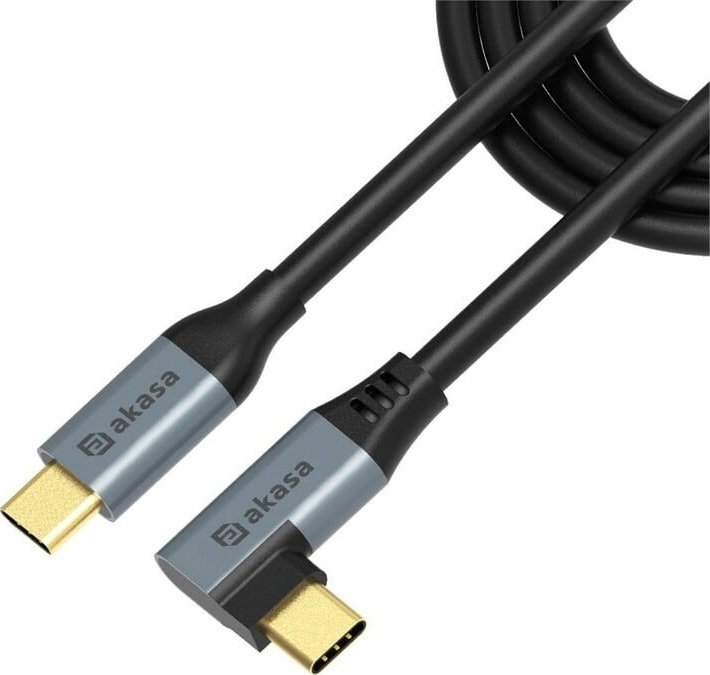 Kabel AKASA USB-C 240 Mb/s, 100 W PD, 90°