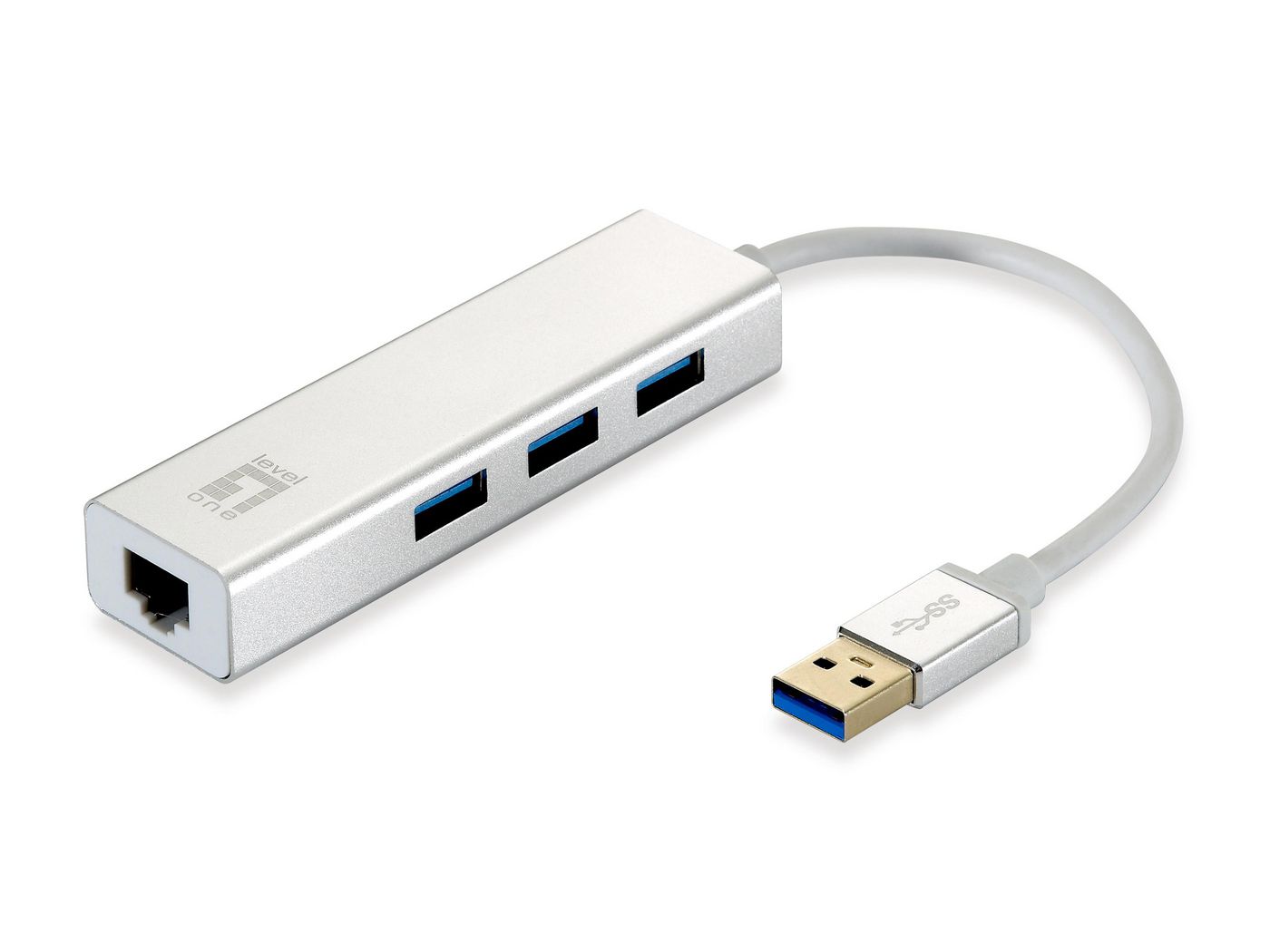 LevelOne Adapter USB-C -> GBit-LAN + USB3.0-Hub