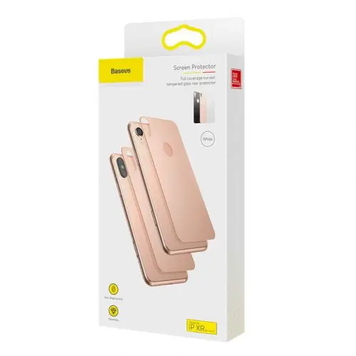 Baseus iPhone Xr 0.3 mm Pene pokrycie zakrzywiony T-Glass tylny ochraniacz Czarny (SGAPIPH61-BM01)
