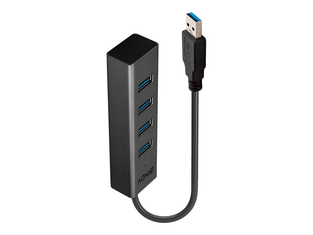 Hub USB 3.0 LINDY 4 Port czarny