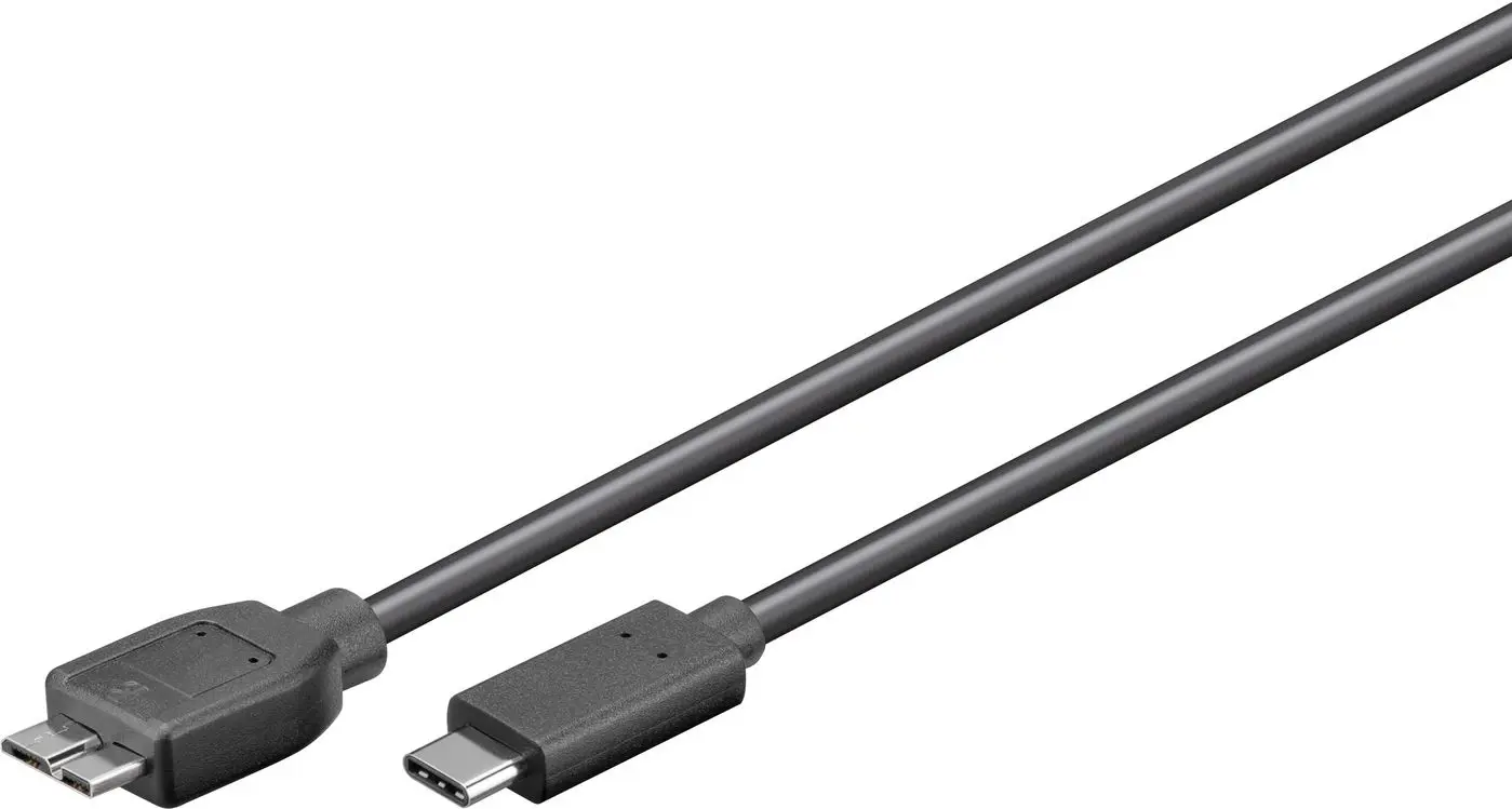 MicroConnect USB-C do USB3.0 Micro B 1M Czarny, do synchronizacji i ładowania, szybkość 5 Gbs. 4,5W
