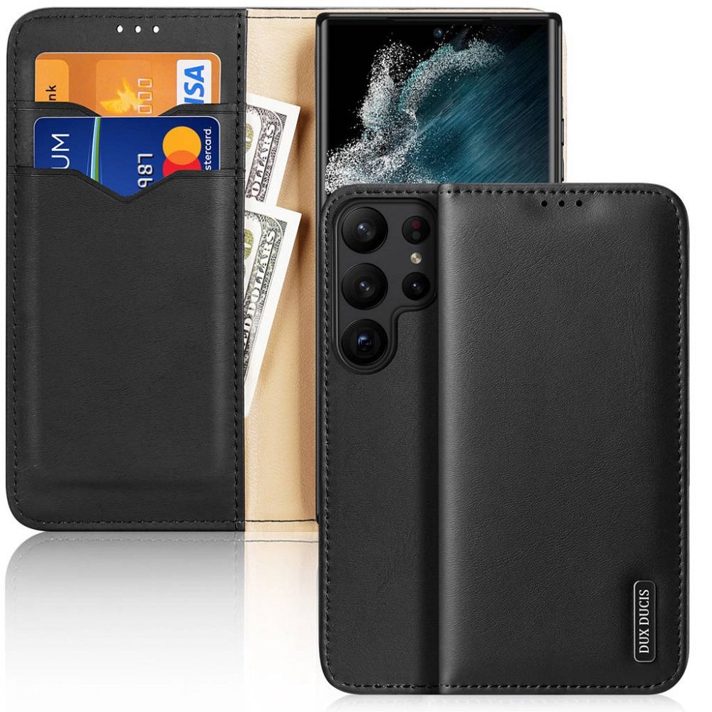 Dux Ducis Hivo etui Samsung Galaxy S23 Ultra pokrowiec z klapk portfel podstawka blokada RFID czarne