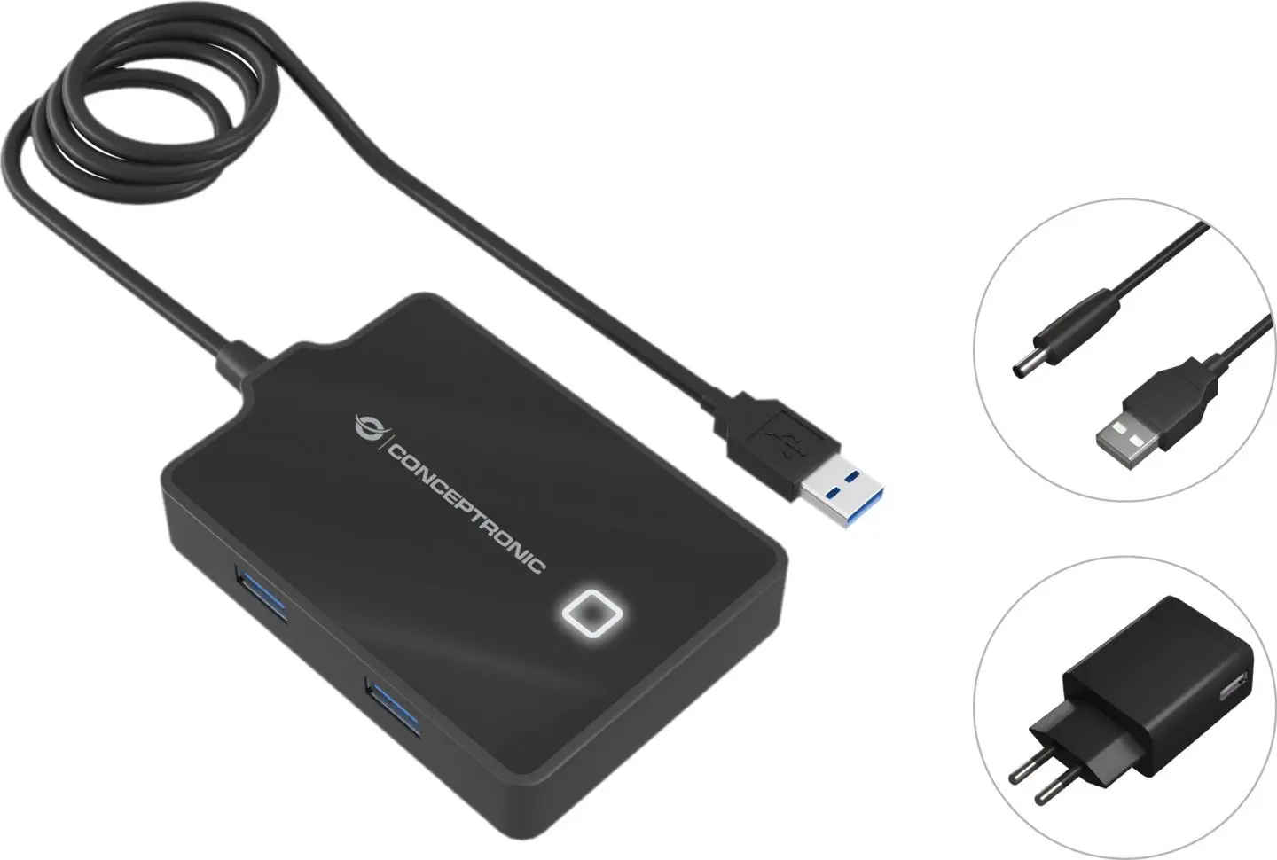 HUB USB Conceptronic HUBBIES11BP Czarny