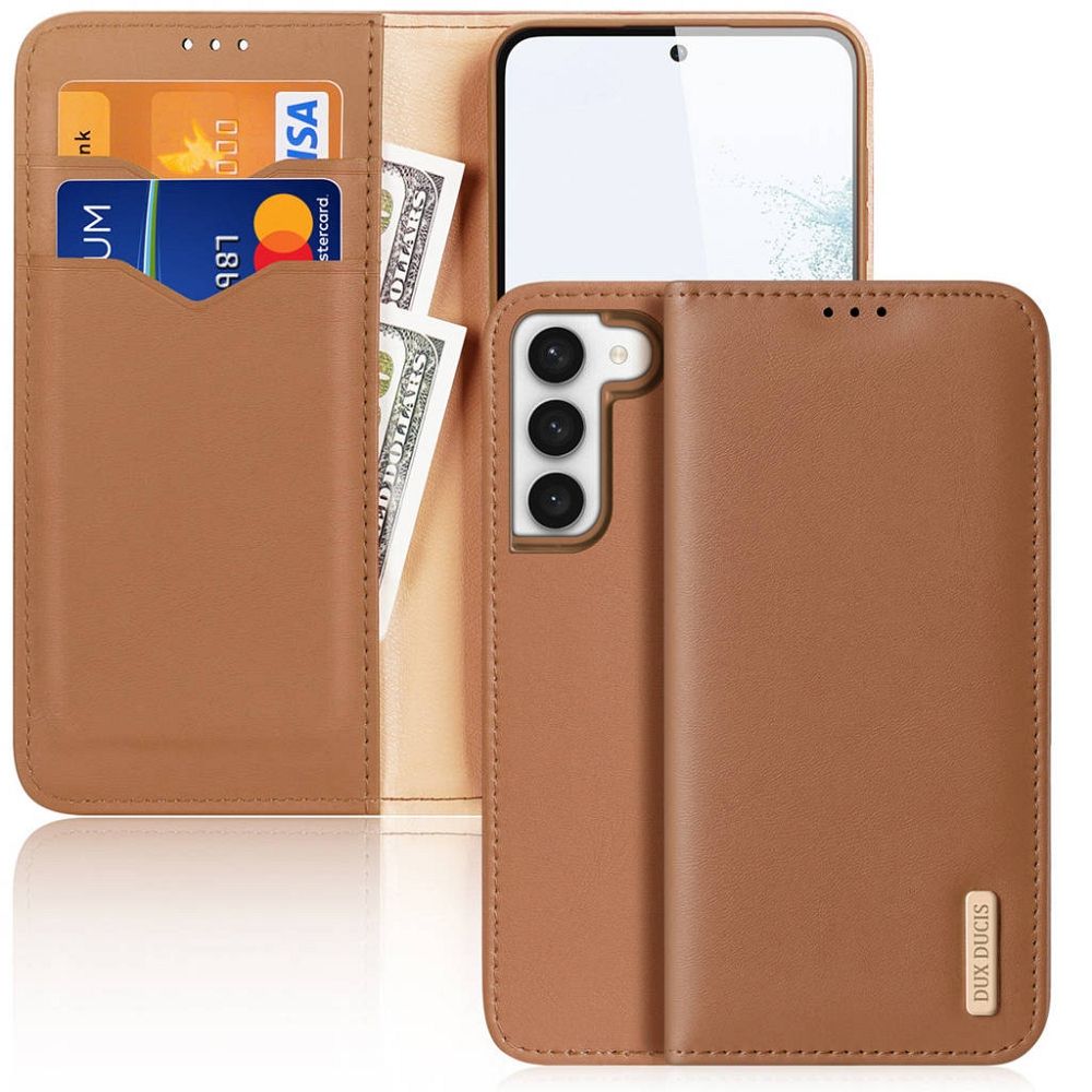 Dux Ducis Hivo etui Samsung Galaxy S23+ pokrowiec z klapk portfel podstawka blokada RFID brzowe