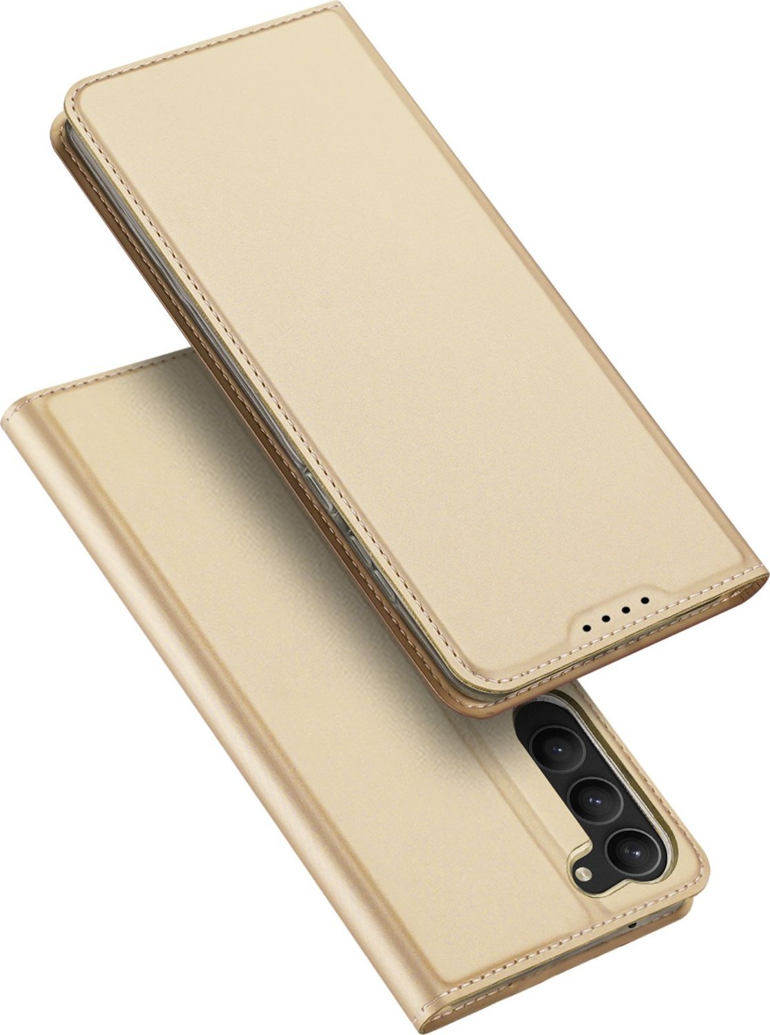 Dux Ducis Skin Pro etui Samsung Galaxy S23+ pokrowiec z klapk portfel na kart podstawka zote