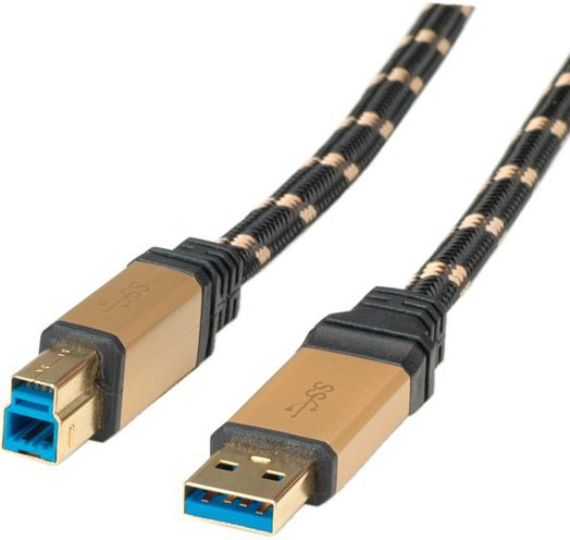 Kabel USB Roline USB-A - 3 m Czarny Złoty (11.02.8903)
